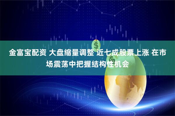 金富宝配资 大盘缩量调整 近七成股票上涨 在市场震荡中把握结构性机会